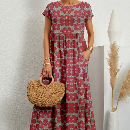 Women's Ethereal Floral Boho Summer Dress - Midi